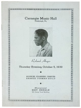 Program] Carnegie Music Hall, Pittsburgh, PA.: Roland Hayes, Thursday Evening