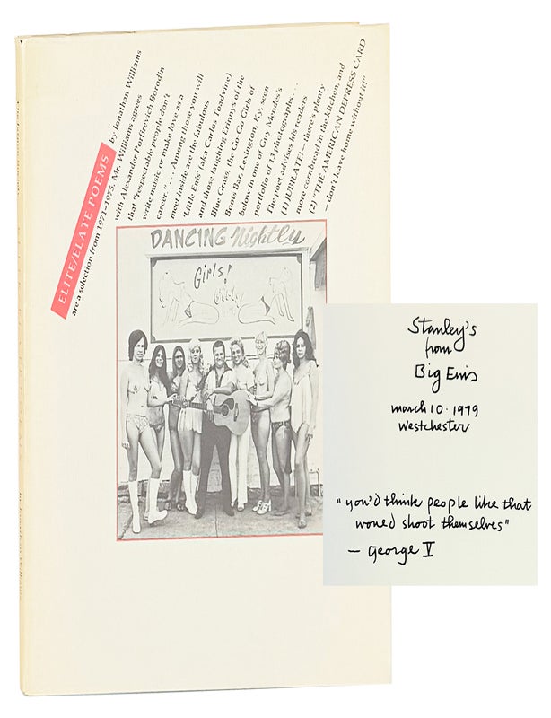 Item #50138 Elite/Elate Poems: Selected Poems 1971-5 [...] Portfolio of Photographs [Inscribed by Williams]. John Williams, Guy Mendes, poetry, photography.