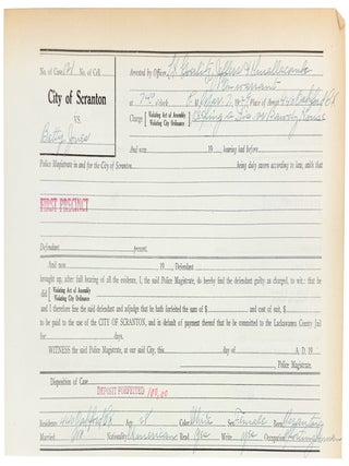 Collection of 48 Police Magistrate Court Forms of Madams, Sex Workers, and their Johns