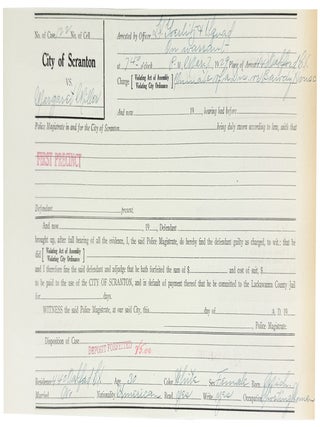 Collection of 48 Police Magistrate Court Forms of Madams, Sex Workers, and their Johns