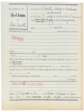 Collection of 48 Police Magistrate Court Forms of Madams, Sex Workers, and their Johns