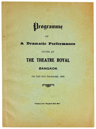 Programme of a Dramatic Performance Given at the Theatre Royal