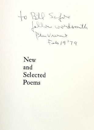 New and Selected Poems [Signed to William Safire]