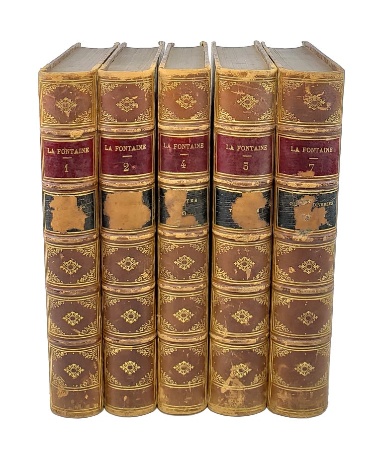 Item #6122 Oeuvres Completes de La Fontaine (Partial set - Vols 1, 2, 4, 5, & 7). Jean de La Fontaine, M. Louis Moland, ed.