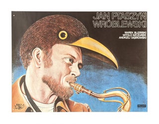 Item #6176 Polish Artistic Agency poster naming three jazz artists - Saxophonist Jan Ptaszyn...