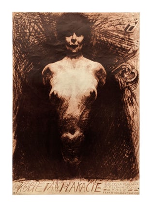 Item #6182 Teatr Jana Kochanowskiego - Nude woman emerging from darkness. Franciszek Starowieyski