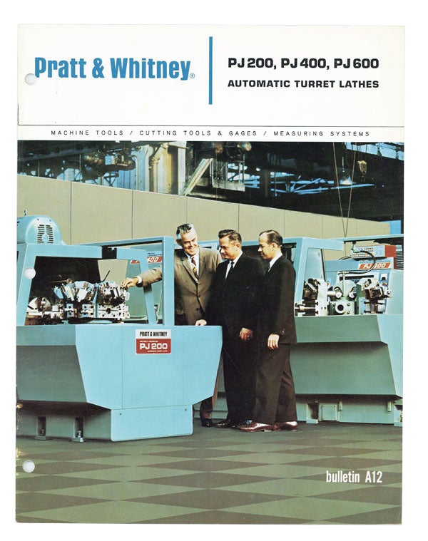 Item #6714 PJ200, PJ400, PJ600: Automatic Turret Lathes [Bulletin A12]. Pratt, Whitney.