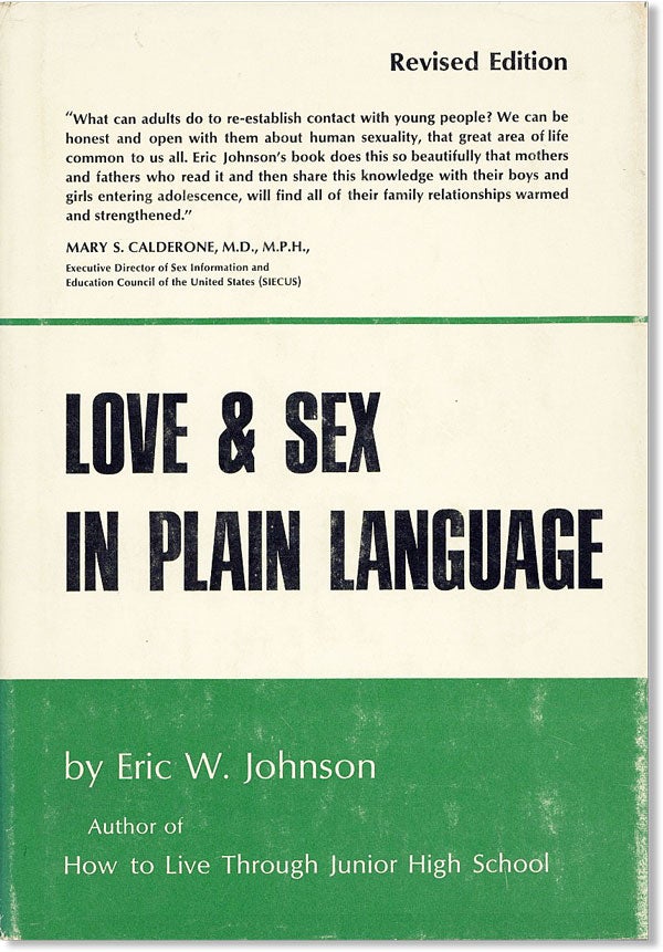 Item #6823 Love and Sex in Plain Language. Eric W. Johnson, Edward C. Smith, Joseph Stokes Jr, foreword.