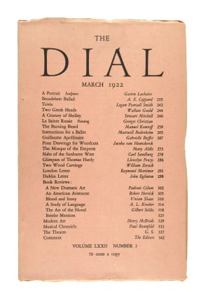 Item #7127 The Dial, March 1922, Volume LXXII, Number 3 [featuring Slabs of the Sunburnt West by...