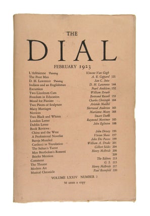 Item #7135 The Dial, February 1923, Volume LXXIV, Number 2. Scofield Thayer, Gilbert Seldes, ed