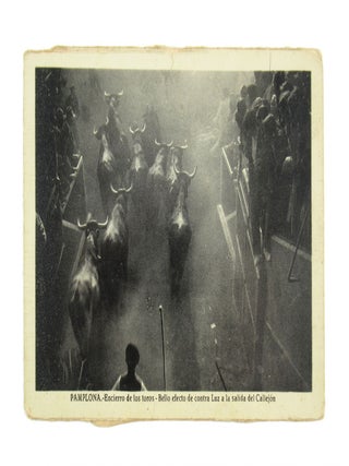 Collection of Twelve Real Photo Postcards of the Running of the Bulls in Spain