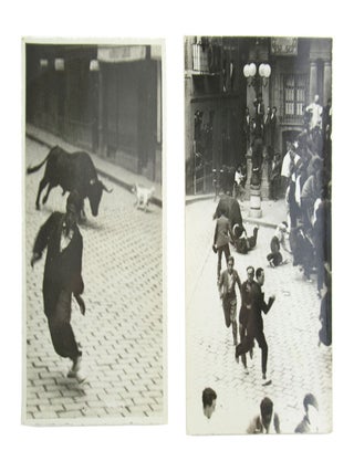 Collection of Twelve Real Photo Postcards of the Running of the Bulls in Spain