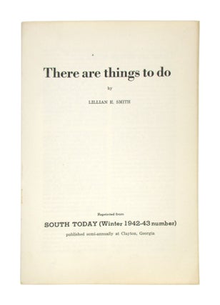 Item #8706 There Are Things to Do. Lillian E. Smith