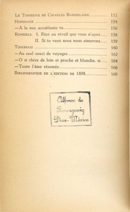 Poesies: Edition Complete et Chronologique [Alfonso de Rosenzweig Díaz copy]